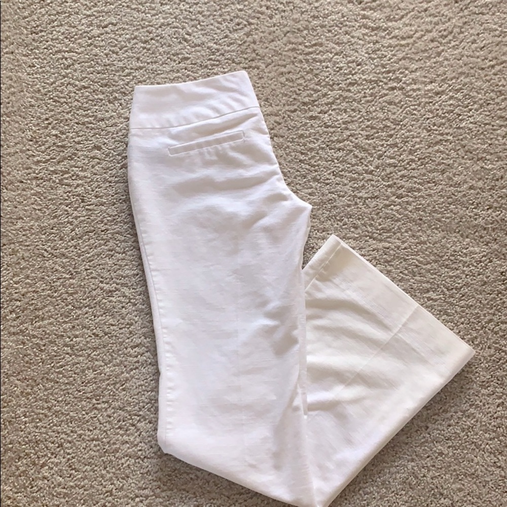 White, Wide Leg, Flare Casual Pants